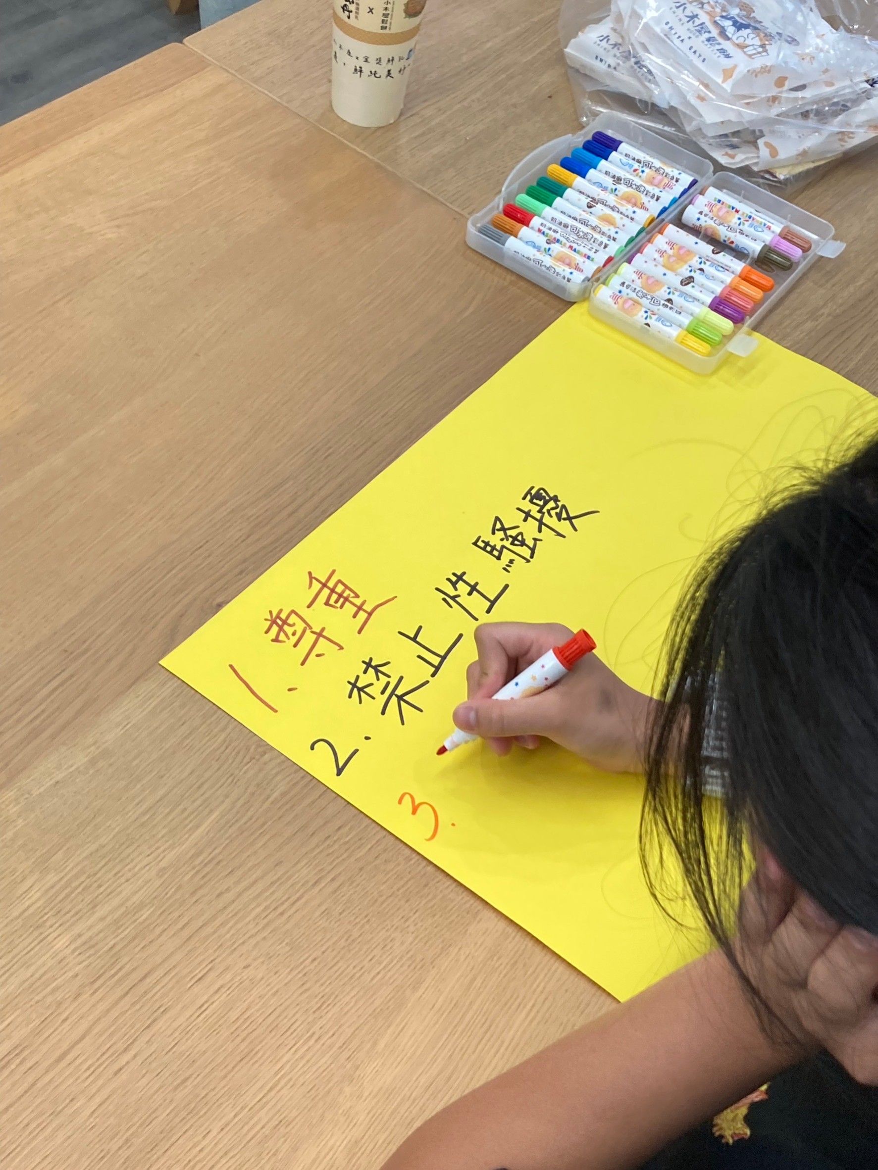 學員寫下自己認為的團體規範